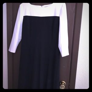 Black and white dress with3/4 sleeves NWOT